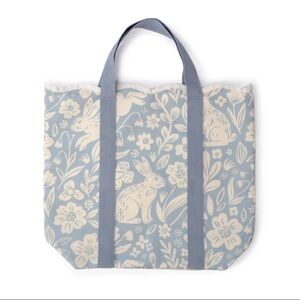 New Target Bullseye Playground Spring Floral & Bunny Blue and Cream Tote Bag